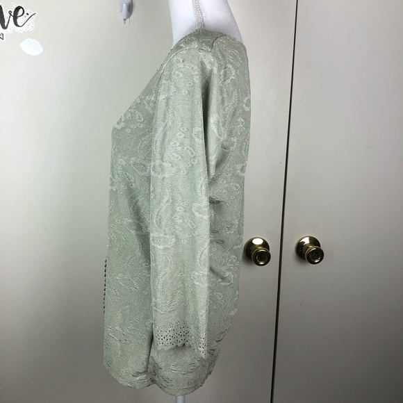 PINK COLLECTION LAYERED LOOK LAZER CUT TOP SZ MED - Picture 2 of 5